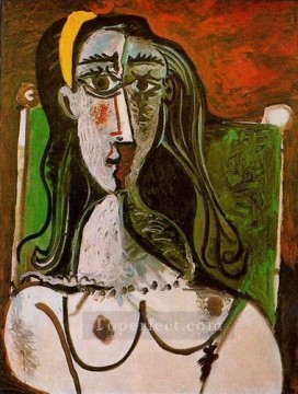 パブロ・ピカソ Painting - 座る女性の胸像 1960年 パブロ・ピカソ